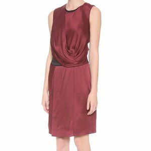 Helmut Lang  Quantum Corsa Burgundy Sleeveless Dress Size 2